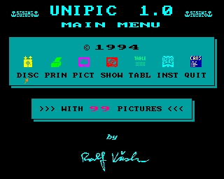 UP 1.0 MAIN MENU